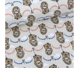 Designerstoff Biojersey Endless Love - beige